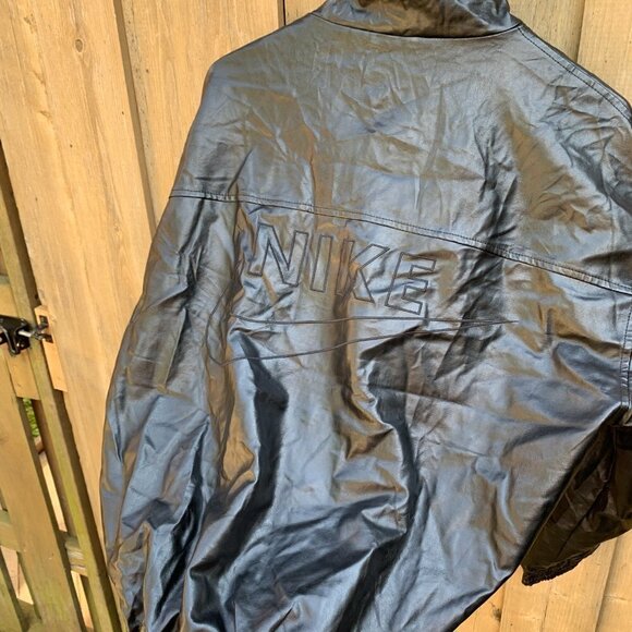 Vintage Nike Leather Jacket Large Black - Picture 15 of 15